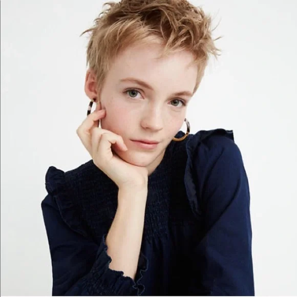 NEW Madewell Yellow Gold Colorful Open Medium Sized Hoop Earrings - Picture 8 of 8